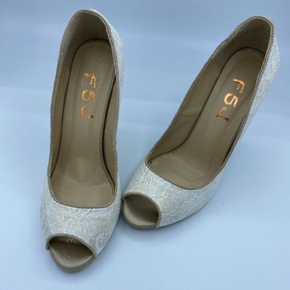 Women's Open Toe Platform Heel Lace Wedges Sandals - Picture 8 of 12